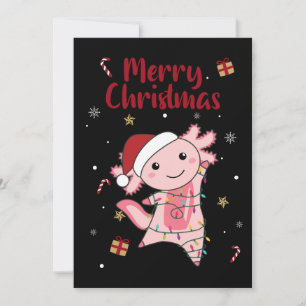 Axolotl Merry Christmas Winter Animals Axolotls Ad Holiday Card