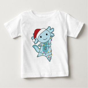 Axolotl Merry Christmas Winter Animals Axolotls Baby T-Shirt