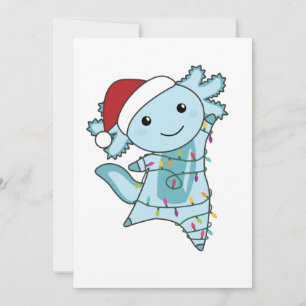 Axolotl Merry Christmas Winter Animals Axolotls Holiday Card