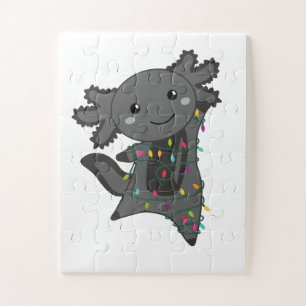 Axolotl Merry Christmas Winter Animals Axolotls Jigsaw Puzzle