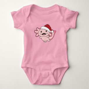 Axolotl Merry Christmas Winter Axolotl Baby Bodysuit