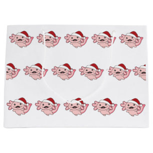 Axolotl Merry Christmas Winter Axolotl Large Gift Bag