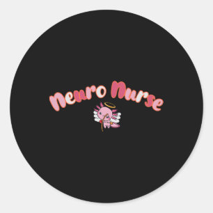 Axolotl Neuro Nurse Valentine Neurology Nursing Wo Classic Round Sticker