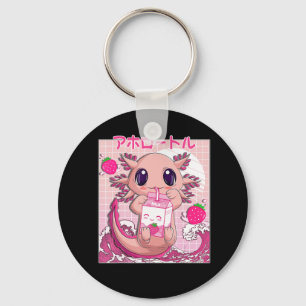 Axolotl Pastel Goth Strawberry Milk Shake Anime Ae Key Ring
