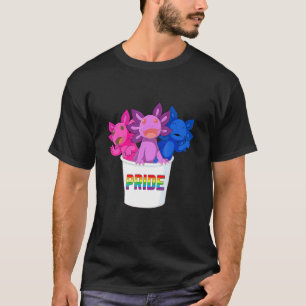 Axolotl Pile Bisexual Pride Flag Lgbtq T-Shirt