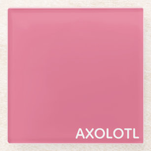 Axolotl pink colour name glass coaster