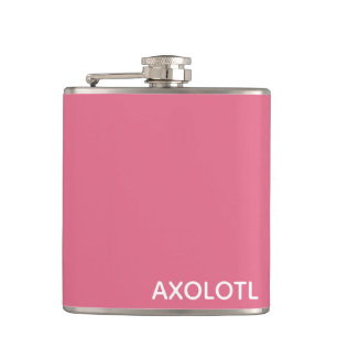 Axolotl pink colour name hip flask