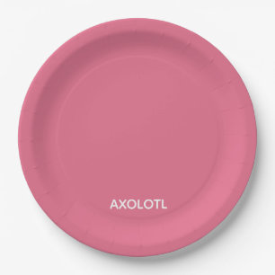 Axolotl pink colour name paper plate