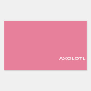 Axolotl pink colour name rectangular sticker