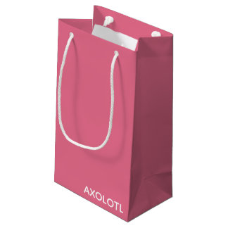 Axolotl pink colour name small gift bag