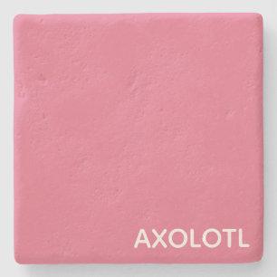 Axolotl pink colour name stone coaster
