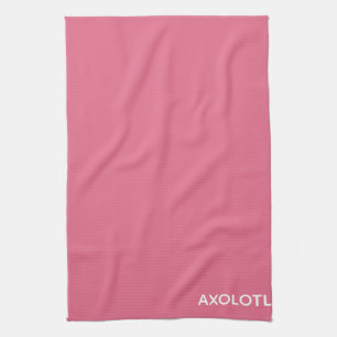 Axolotl pink colour name tea towel