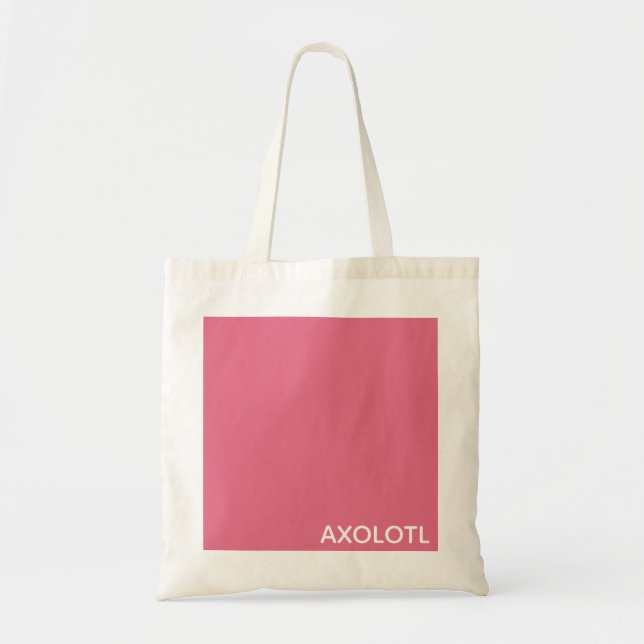 Axolotl pink colour name tote bag (Front)