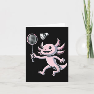 Axolotl Playing Badminton Player Shuttle Sport Card