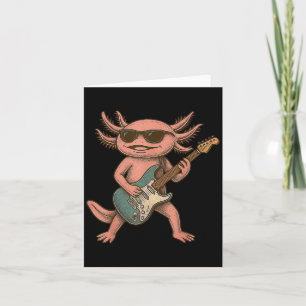 Axolotl Playing Guitar Rock And Roll Gift Men Wome Card