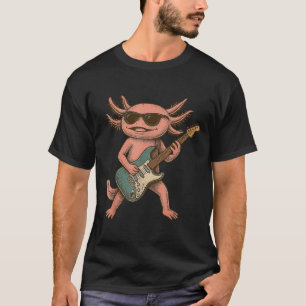 Axolotl Playing Guitar Rock And Roll Gift Men Wome T-Shirt