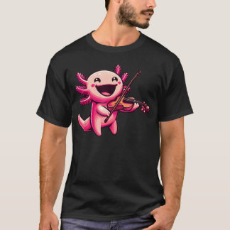 Axolotl Playing Violin Axolotls Musician T-Shirt