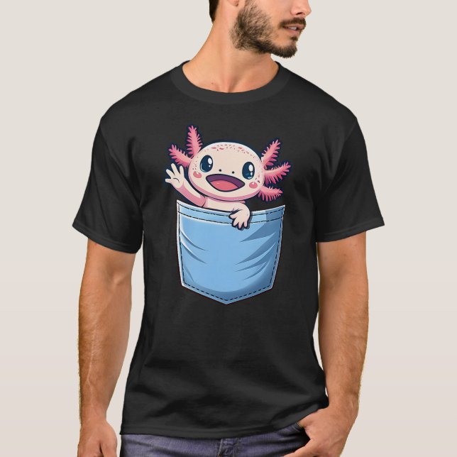 Axolotl Pocket Animal Surprise Pocket-Sized Wonder T-Shirt (Front)