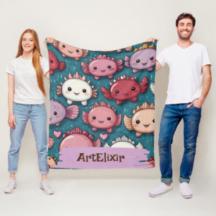 Axolotl Print Unique Print Fleece Blanket