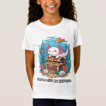 Axolotl proudly sitting atop a treasure chest
