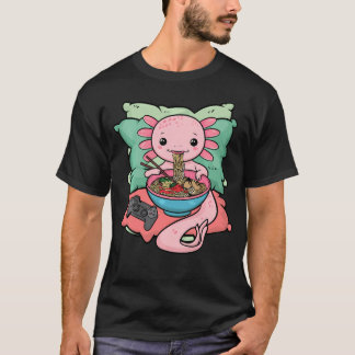 Axolotl Ramen Eating Gamer Axolotl T-Shirt