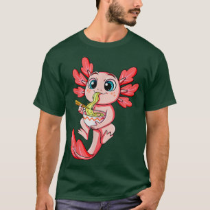 Axolotl Ramen Kawaii Japanese Anime Noodle Art  T-Shirt