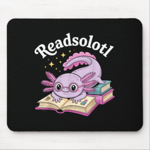 Axolotl readsolotl funny reading cute kawaii mouse pad
