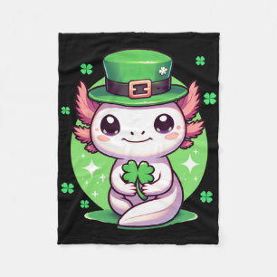 Axolotl Saint Patricks Day Boys Girls Axolotl St P Fleece Blanket