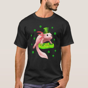Axolotl Saint Patricks Day White Axolotl Lizard G T-Shirt