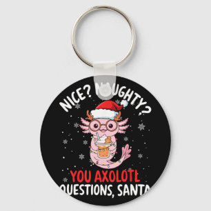 Axolotl Santa Hat Axolotl Questions Christmas Boys Key Ring