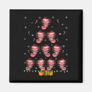 Axolotl Santa Hat Xmas Lights Men Women Christmas Magnet