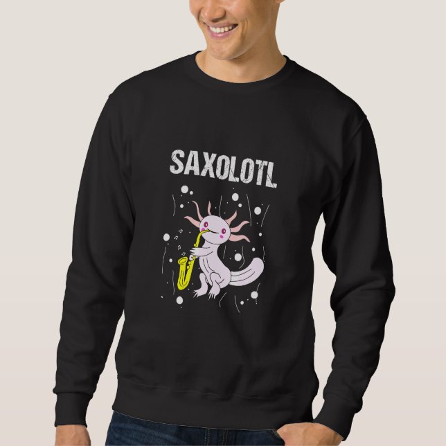 Axolotl Saxolotl Goldfish Glass Aquaristic Fish Sweatshirt (Front)