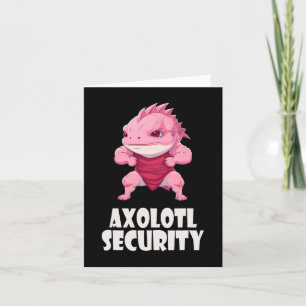 Axolotl Security Funny Muscles Axolotl Cute Hallow Card