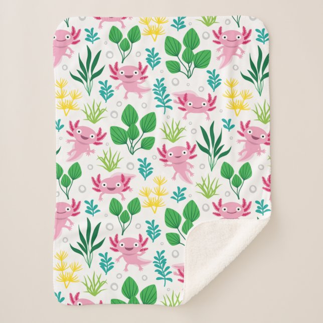 Axolotl Sherpa Blanket (Front)