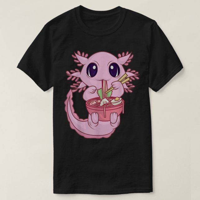 Axolotl Shirt For Women Girls, Anime Kawaii Ramen  (Design Front)