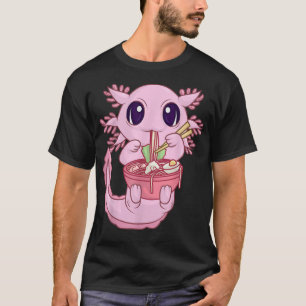 Axolotl Shirt For Women Girls, Anime Kawaii Ramen 