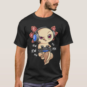 Axolotl Shirt Kids Boys Gamers - Kawaii Video Game