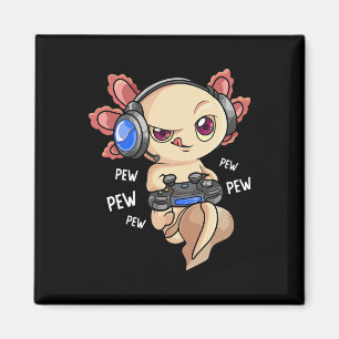 Axolotl Shirt Kids Boys Gamers - Kawaii Video Game Magnet