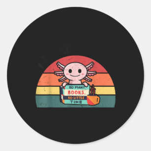 Axolotl-shirt Reading Book Readsolotl Kids Boys Gi Classic Round Sticker