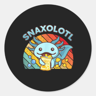 Axolotl-shirt Snaxolotl Cute Axolotl Snacks Funny Classic Round Sticker
