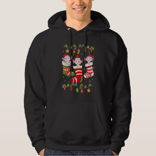 Axolotl Socks Christmas Light Funny Family Pyjamas Hoodie