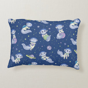 Axolotl Spaceman Pattern Decorative Cushion