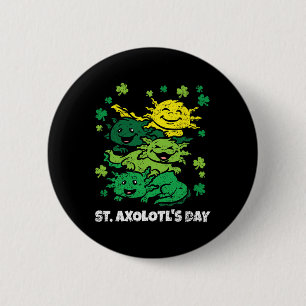 Axolotl St Patricks Day Cute Animal Shamrock Clove 6 Cm Round Badge