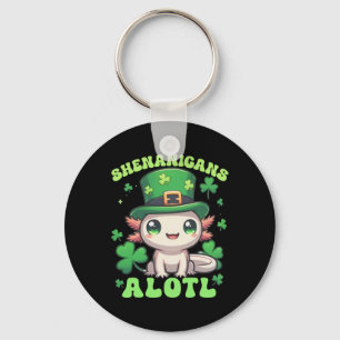 Axolotl St. Patrick's Day Shenanigans Alotl Key Ring