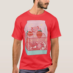 Axolotl Strawberry Milk cottage core Kawaii Japan T-Shirt