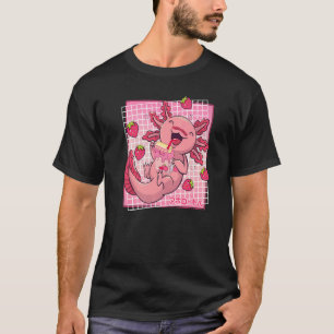 Axolotl Strawberry Milk Shake Carton Japanese Girl T-Shirt