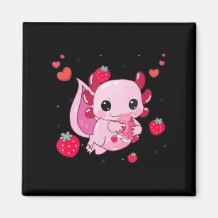 Axolotl Strawberry Milk Shake Kawaii Japanese Anim Magnet