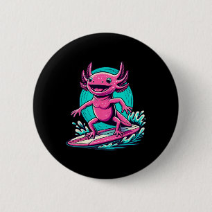 Axolotl Surfing Apparel Surfboard Surf Surfer For  6 Cm Round Badge