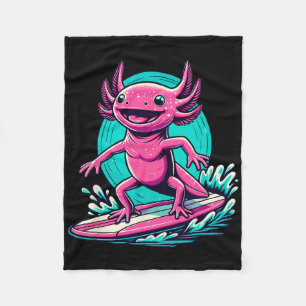 Axolotl Surfing Apparel Surfboard Surf Surfer For Fleece Blanket
