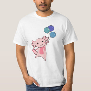 Axolotl Sweet Animal Flies With Balloons Up T-Shirt
